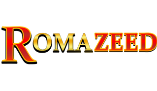 โลโก้ romazeed สีทองแดง ดีไซน์หรู โดดเด่นบนพื้นหลังสีดำ